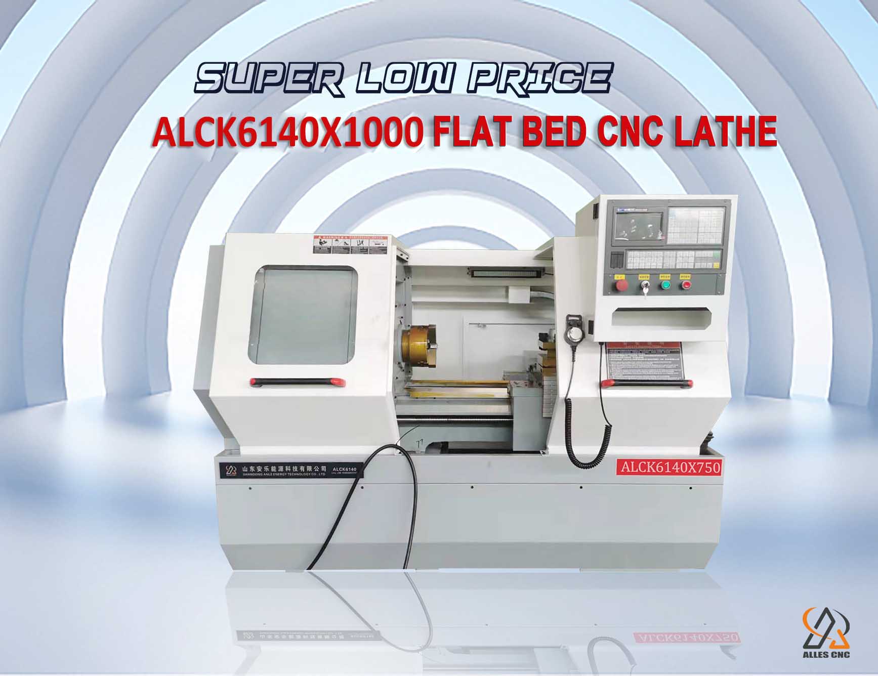 Torno CNC de cama plana horizontal de precio súper bajo ALCK6140x1000