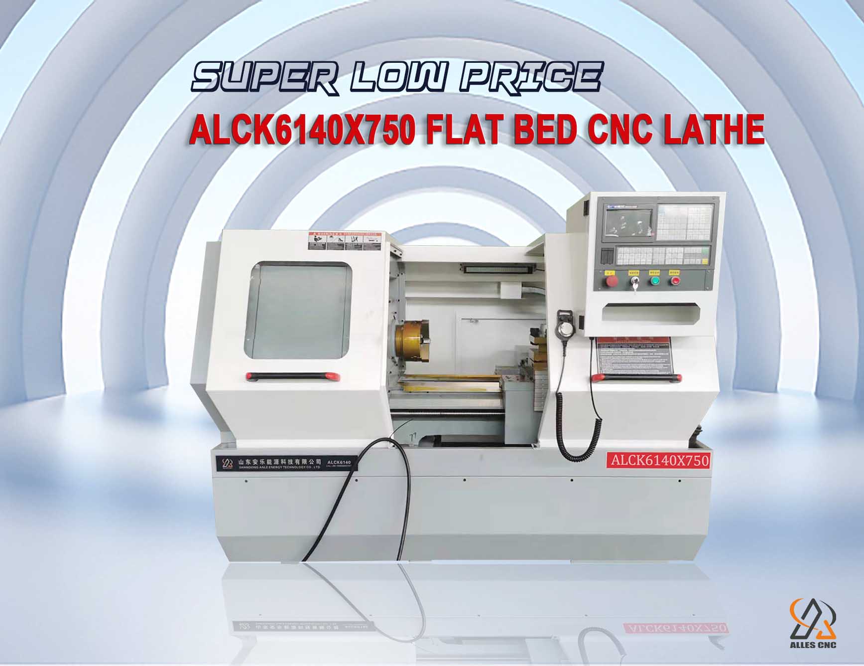 Torno CNC de cama plana horizontal de precio súper bajo ALCK6140x750